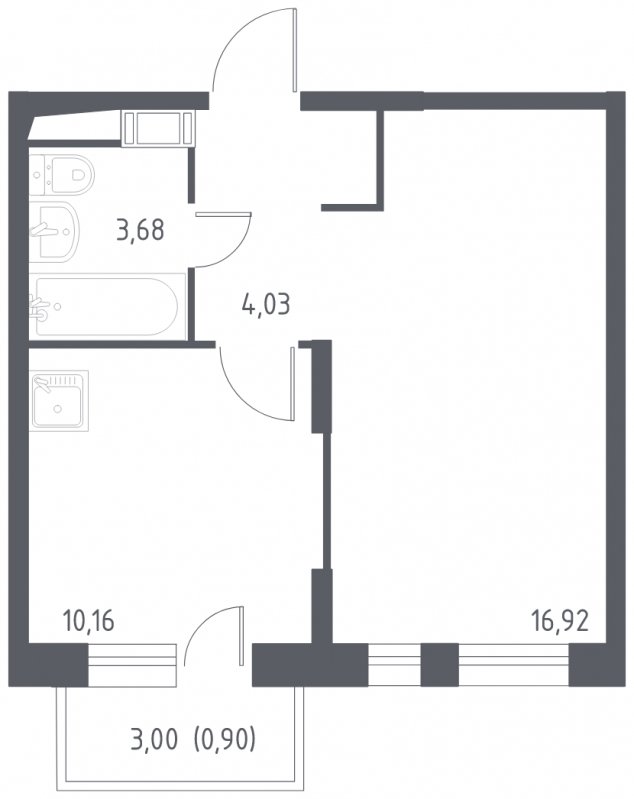 1-комнатная квартира с полной отделкой, 35.69 м2, 15 этаж, сдача 3 квартал 2023 г., ЖК Люберцы, корпус 66 - объявление 1683362 - фото №1