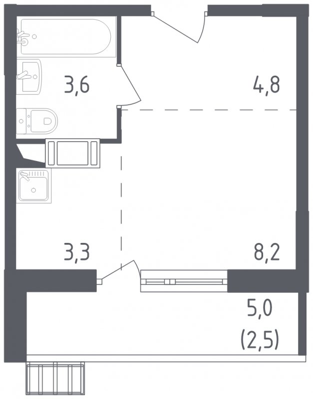 Студия с полной отделкой, 22.4 м2, 5 этаж, сдача 3 квартал 2022 г., ЖК Алхимово, корпус 4 - объявление 1686291 - фото №1