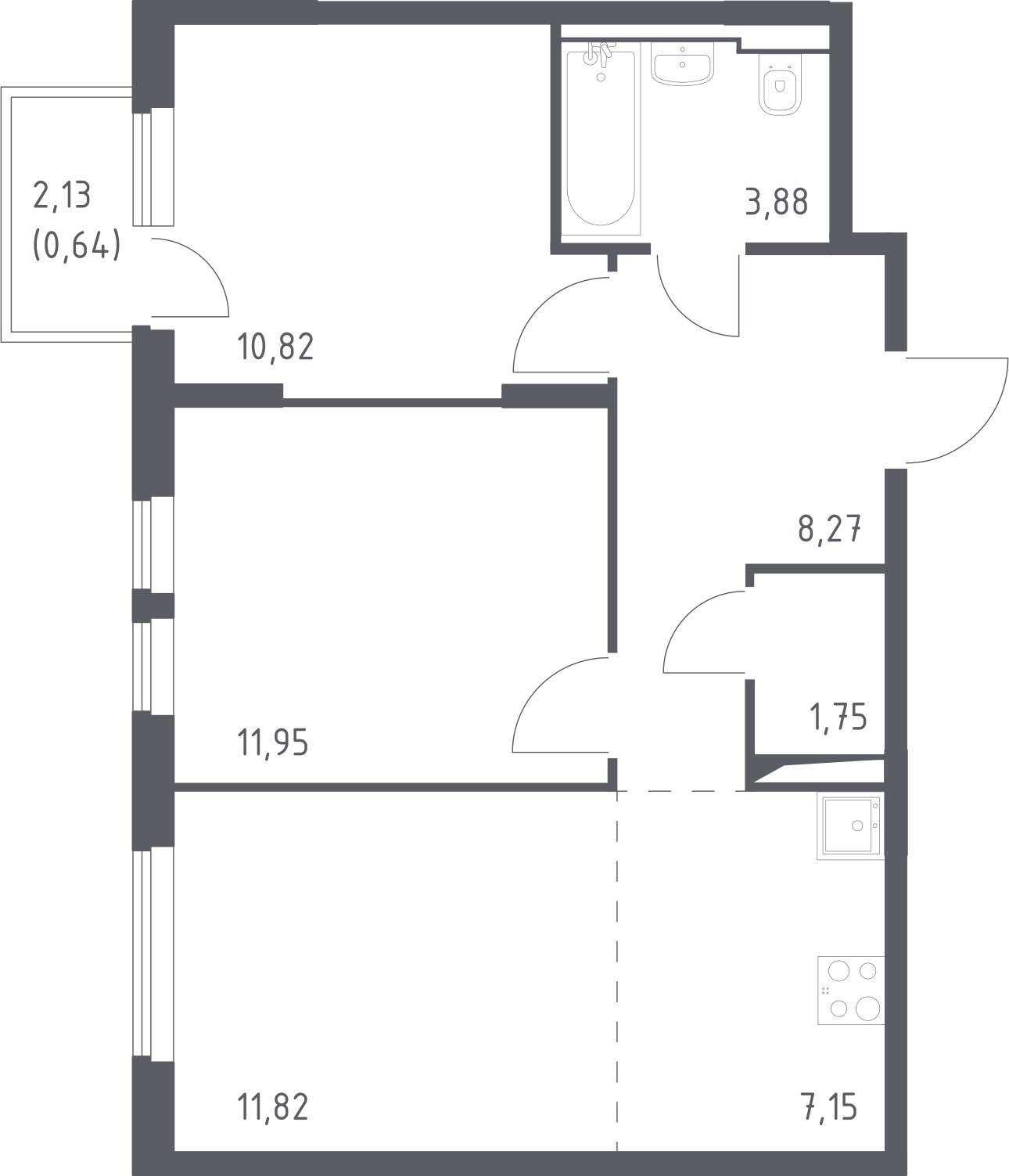 3-комнатная квартира с полной отделкой, 56.28 м2, 9 этаж, сдача 1 квартал 2025 г., ЖК Остафьево, корпус 19 - объявление 2292538 - фото №1