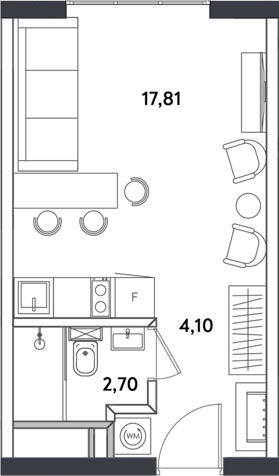 1-комнатные апартаменты с полной отделкой, 25.1 м2, 21 этаж, сдача 4 квартал 2024 г., ЖК Измайловский парк, корпус 1 - объявление 2383064 - фото №1