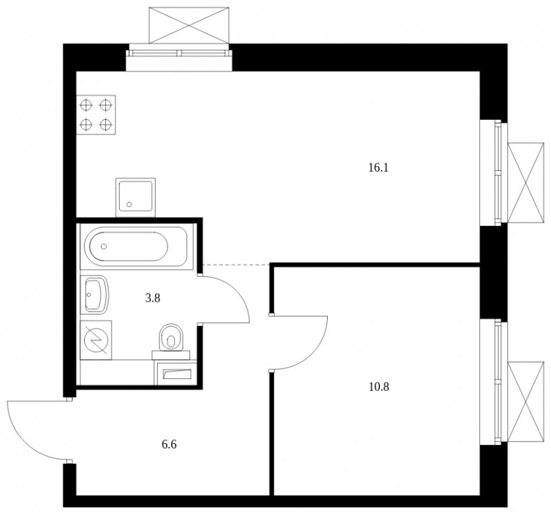 1-комнатная квартира с полной отделкой, 37.3 м2, 3 этаж, сдача 4 квартал 2023 г., ЖК Волжский парк, корпус 4.1 - объявление 1757301 - фото №1