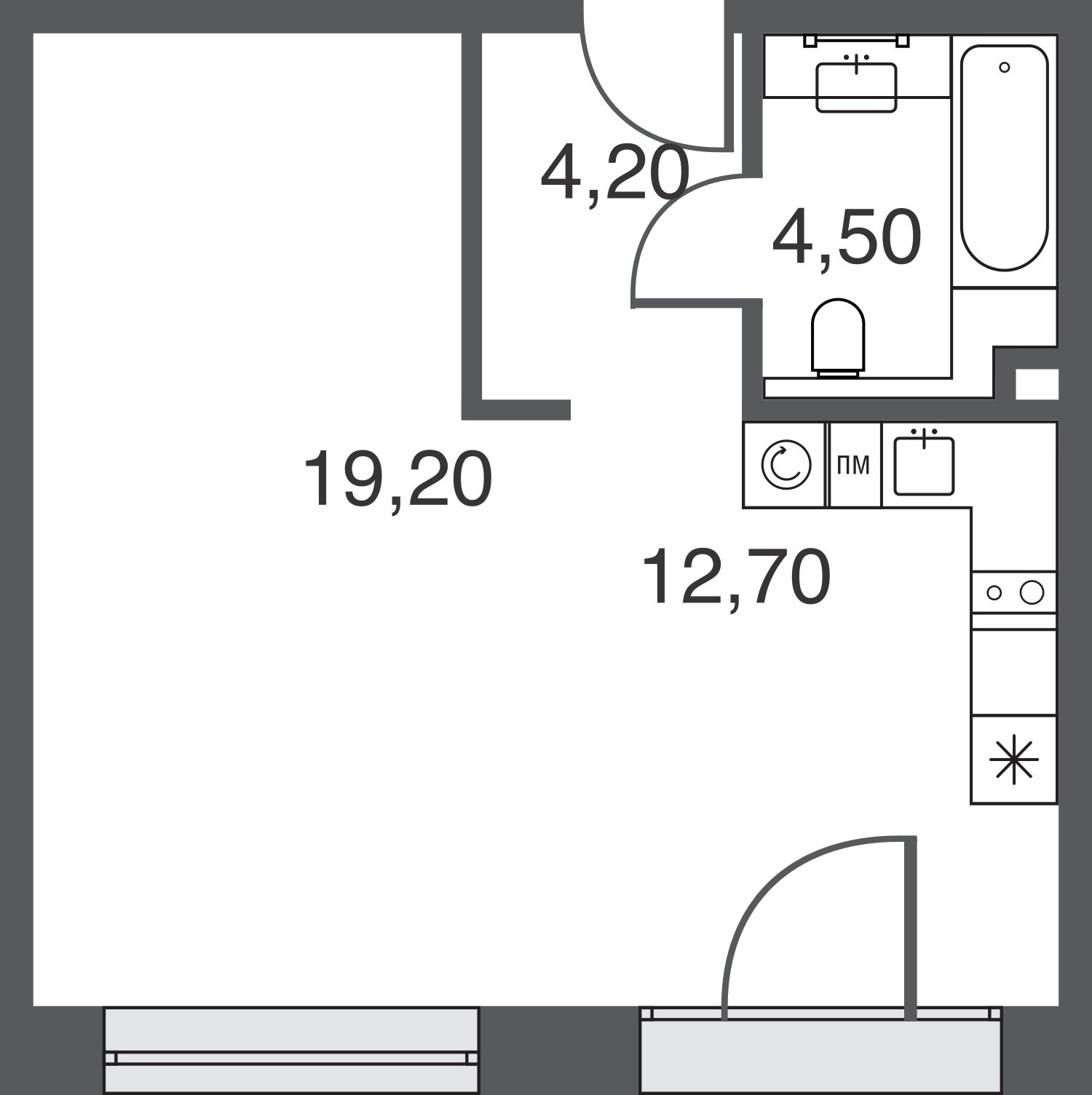 1-комнатная квартира без отделки, 40.6 м2, 11 этаж, дом сдан, ЖК AFI Park Воронцовский, корпус 1 - объявление 2397068 - фото №1
