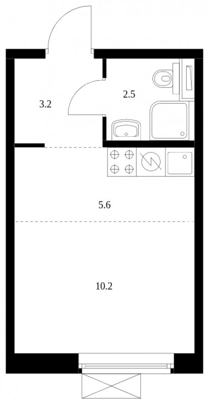 Студия с полной отделкой, 21.5 м2, 6 этаж, сдача 4 квартал 2023 г., ЖК Большая Академическая 85, корпус 2.1 - объявление 1675465 - фото №1